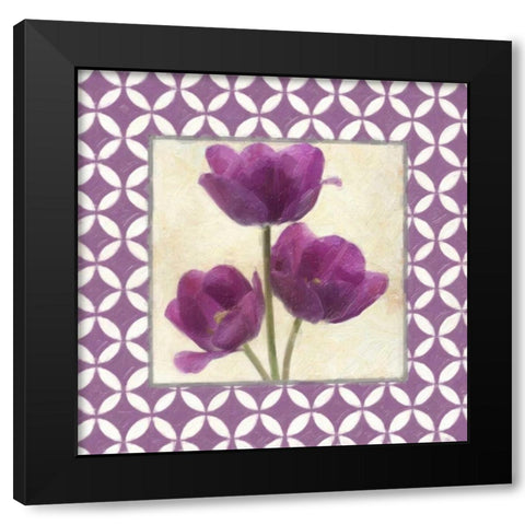 MOROCCAN PLUM FLORAL 3 Black Modern Wood Framed Art Print with Double Matting by Greene, Taylor