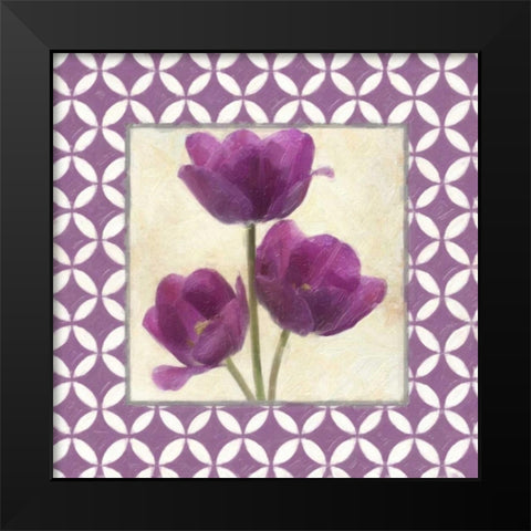 MOROCCAN PLUM FLORAL 3 Black Modern Wood Framed Art Print by Greene, Taylor