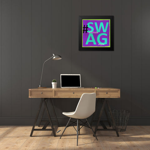 SWAG Black Modern Wood Framed Art Print by Greene, Taylor