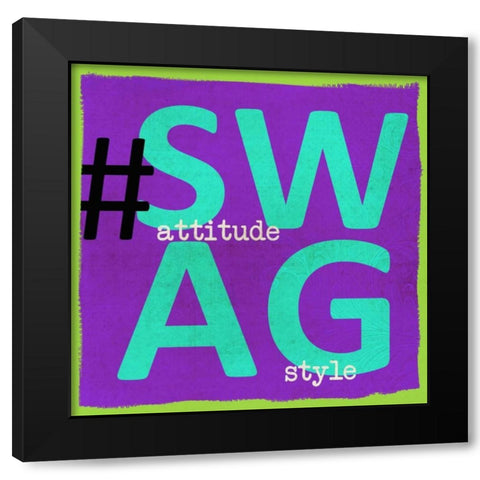 SWAG Black Modern Wood Framed Art Print by Greene, Taylor