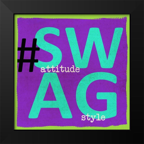 SWAG Black Modern Wood Framed Art Print by Greene, Taylor