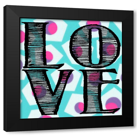 LOVE Black Modern Wood Framed Art Print with Double Matting by Greene, Taylor