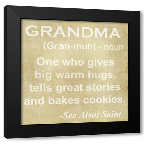 GRANDMA DEFINITION Black Modern Wood Framed Art Print with Double Matting by Greene, Taylor