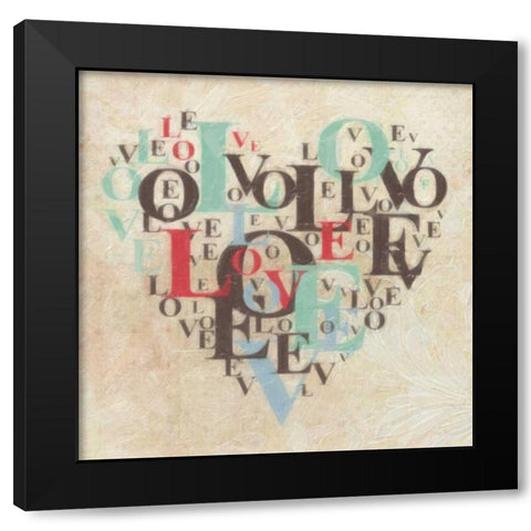 HEART LOVE III Black Modern Wood Framed Art Print with Double Matting by Greene, Taylor