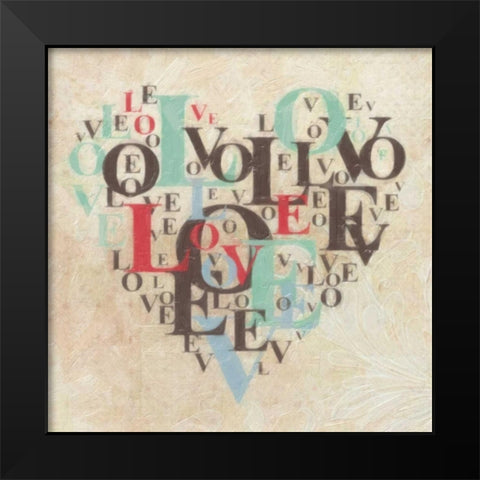 HEART LOVE III Black Modern Wood Framed Art Print by Greene, Taylor