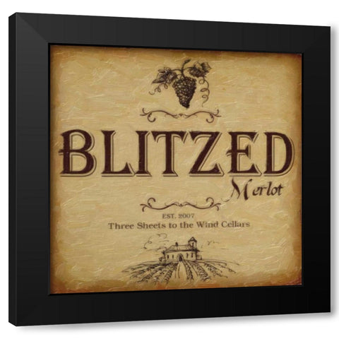BLITZED Black Modern Wood Framed Art Print with Double Matting by Greene, Taylor