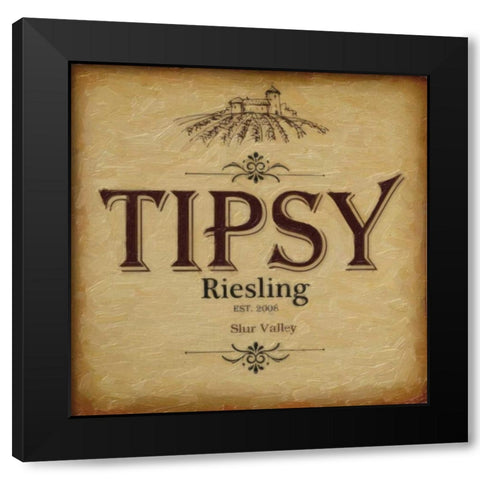 TIPSY Black Modern Wood Framed Art Print with Double Matting by Greene, Taylor