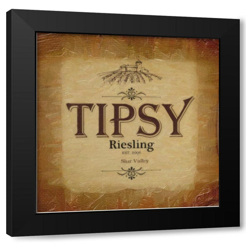 TIPSY BORDER Black Modern Wood Framed Art Print with Double Matting by Greene, Taylor