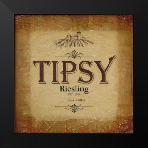 TIPSY BORDER Black Modern Wood Framed Art Print by Greene, Taylor