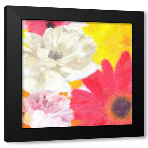 COLORFUL BLOOMS Black Modern Wood Framed Art Print by Greene, Taylor