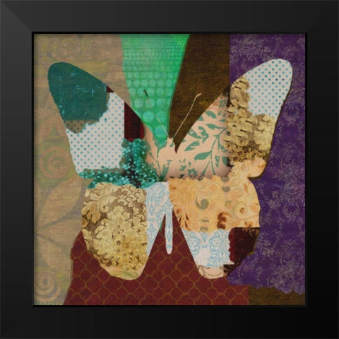 RISE ABOVE BUTTERFLY Black Modern Wood Framed Art Print by Greene, Taylor