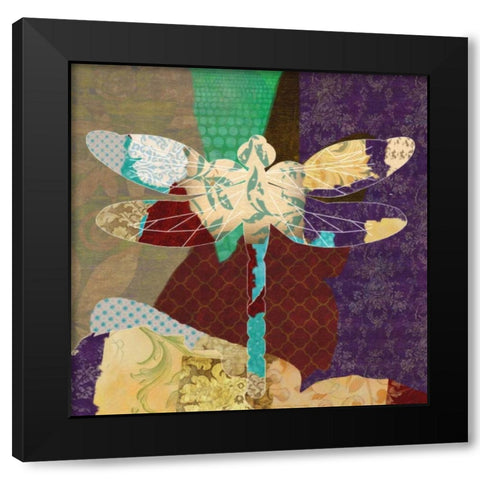 RISE ABOVE DRAGONFLYVER 2 Black Modern Wood Framed Art Print with Double Matting by Greene, Taylor