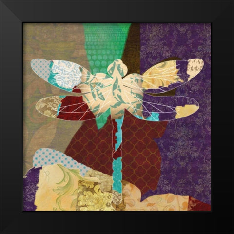 RISE ABOVE DRAGONFLYVER 2 Black Modern Wood Framed Art Print by Greene, Taylor