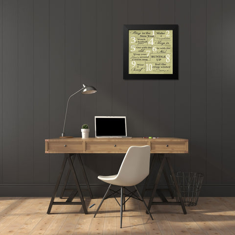 WINTER Black Modern Wood Framed Art Print by Greene, Taylor