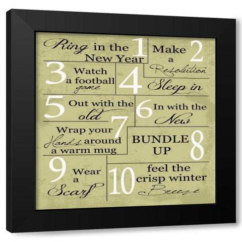 WINTER Black Modern Wood Framed Art Print with Double Matting by Greene, Taylor