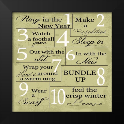 WINTER Black Modern Wood Framed Art Print by Greene, Taylor