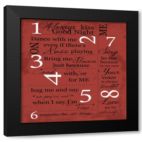 LOVE Black Modern Wood Framed Art Print with Double Matting by Greene, Taylor