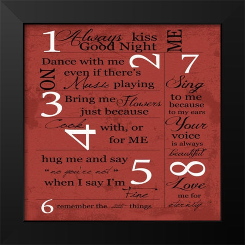 LOVE Black Modern Wood Framed Art Print by Greene, Taylor