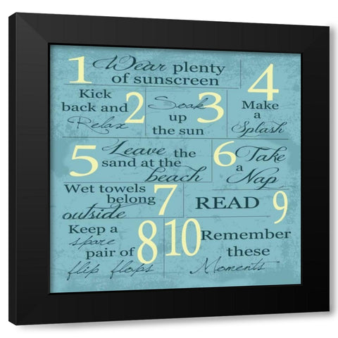 BLUE SUMMER RULES 2 Black Modern Wood Framed Art Print with Double Matting by Greene, Taylor