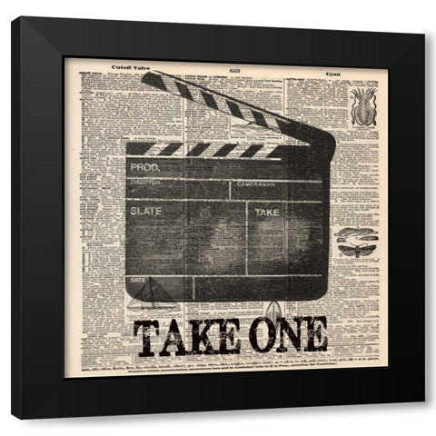 TAKE ONE Black Modern Wood Framed Art Print with Double Matting by Greene, Taylor
