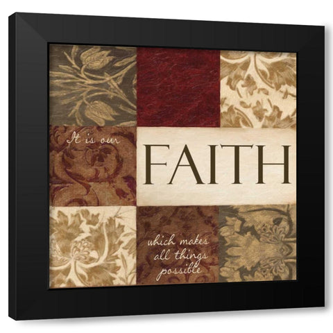 FAITH Black Modern Wood Framed Art Print with Double Matting by Greene, Taylor