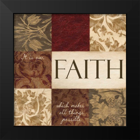 FAITH Black Modern Wood Framed Art Print by Greene, Taylor