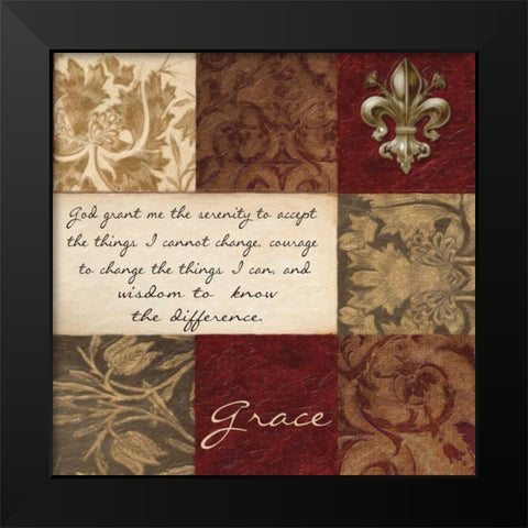 GOD GRANT ME Black Modern Wood Framed Art Print by Greene, Taylor