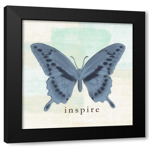 Butterfly Inspire Black Modern Wood Framed Art Print by Greene, Taylor