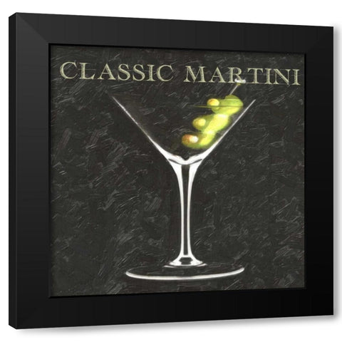 CLASSIC MARTINI BLK Black Modern Wood Framed Art Print with Double Matting by Greene, Taylor