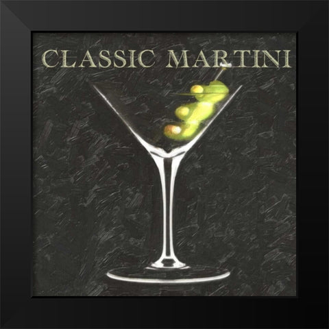 CLASSIC MARTINI BLK Black Modern Wood Framed Art Print by Greene, Taylor