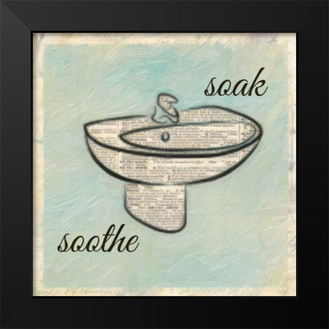 Soak Soothe Black Modern Wood Framed Art Print by Greene, Taylor