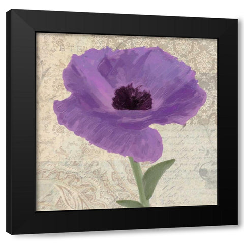 PLUM POPPY II Black Modern Wood Framed Art Print with Double Matting by Greene, Taylor