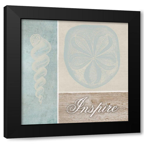 Inspire Shells Black Modern Wood Framed Art Print by Greene, Taylor