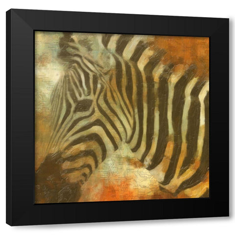 Global Zebra Black Modern Wood Framed Art Print with Double Matting by Greene, Taylor