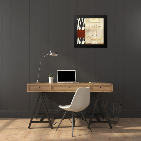 Unwind Bath Black Modern Wood Framed Art Print by Greene, Taylor
