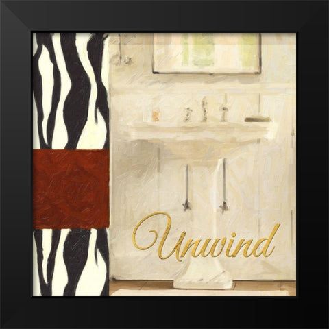 Unwind Bath Black Modern Wood Framed Art Print by Greene, Taylor