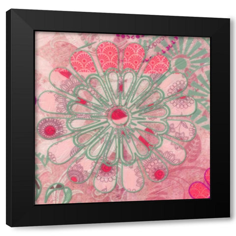 Flora Trance II Black Modern Wood Framed Art Print with Double Matting by Greene, Taylor