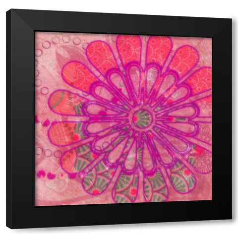 Flora Trance III Black Modern Wood Framed Art Print by Greene, Taylor