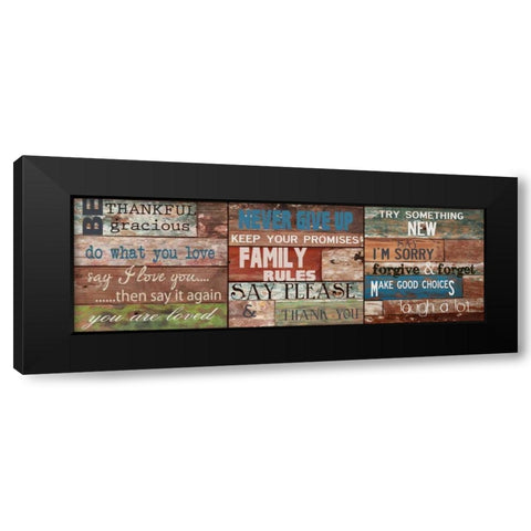 Rustic Rules A Black Modern Wood Framed Art Print with Double Matting by Greene, Taylor