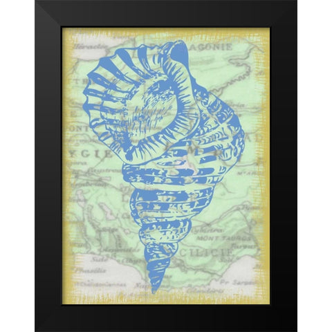 SHELL Black Modern Wood Framed Art Print by Greene, Taylor