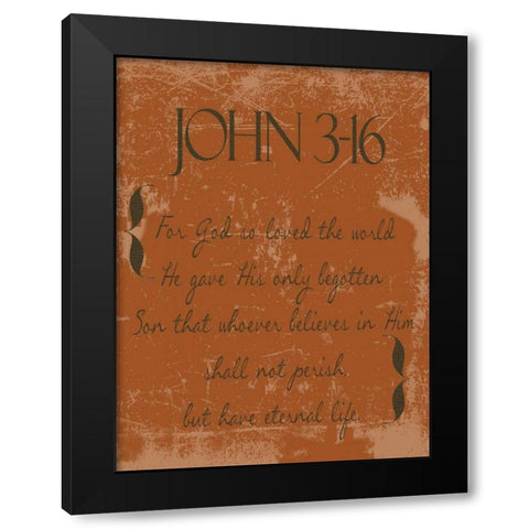 Shall Not Perish Orange C2 Black Modern Wood Framed Art Print by Greene, Taylor