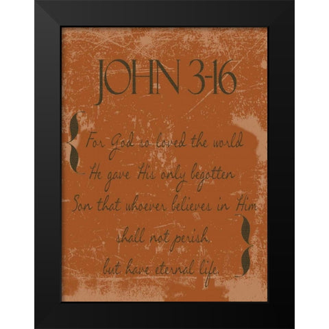 Shall Not Perish Orange C2 Black Modern Wood Framed Art Print by Greene, Taylor