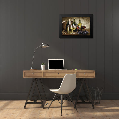 Vino Black Modern Wood Framed Art Print by Greene, Taylor