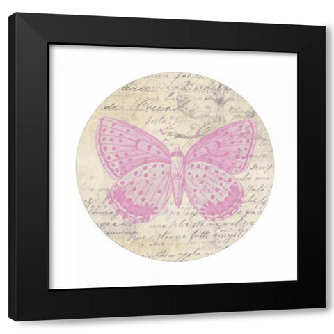 Love Butterfly Disc Black Modern Wood Framed Art Print with Double Matting by Greene, Taylor