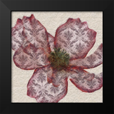 PATTEREND RED PETALS I Black Modern Wood Framed Art Print by Greene, Taylor