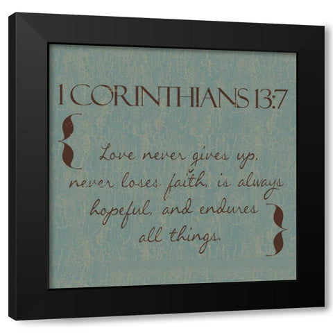 Blue Brown Love Black Modern Wood Framed Art Print by Greene, Taylor