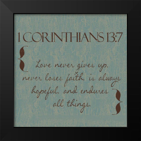 Blue Brown Love Black Modern Wood Framed Art Print by Greene, Taylor