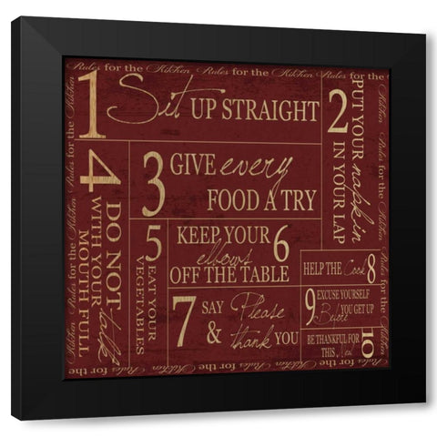 OPEN KITCHEN Black Modern Wood Framed Art Print by Greene, Taylor