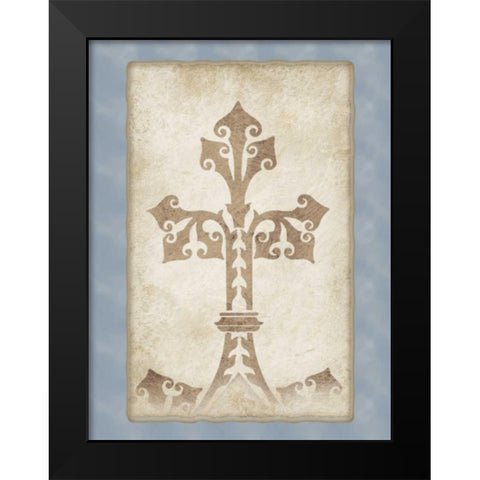 Cross Black Modern Wood Framed Art Print by Pazan, Tony