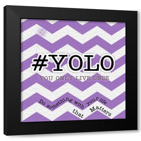 YOLO Black Modern Wood Framed Art Print with Double Matting by Pazan, Tony